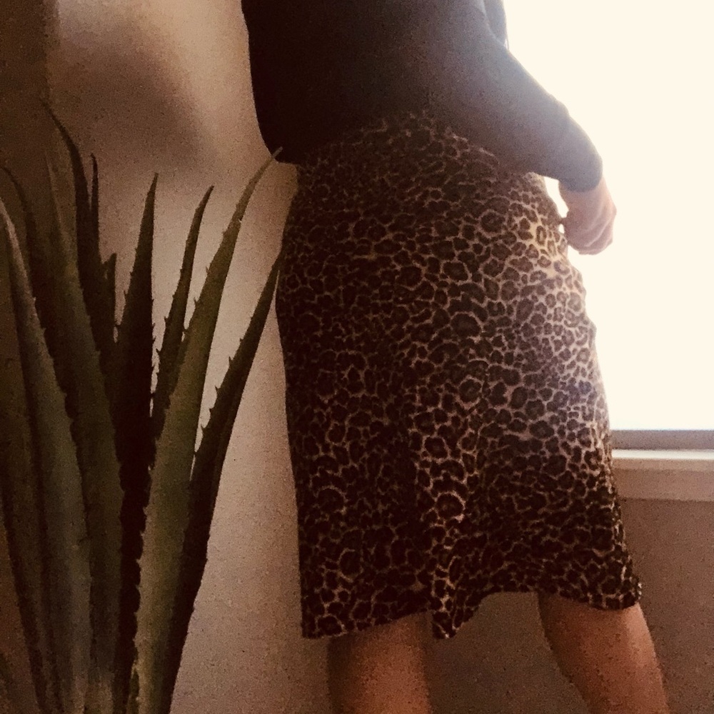 Cheetah Print Shift Skirt